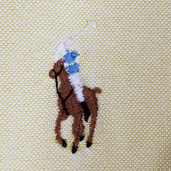 Polo Ralph Lauren Shirt Oxford Button Down LS Mens Size 16.5 XL Solid Yellow - Picture 5 of 8